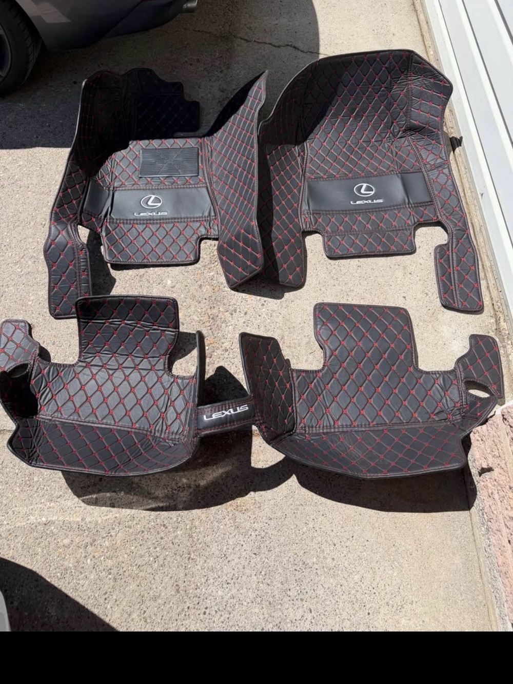 Black with Red Stitch All-Weather Floor Mats - Custom LEXUS RC